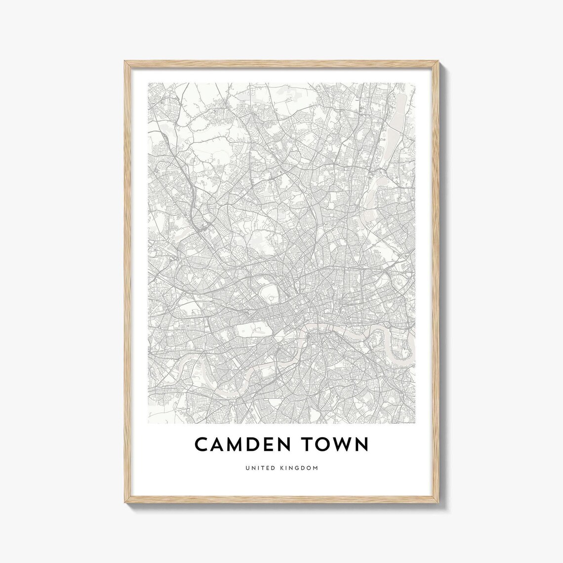 Camden Town United Kingdom Minimalist Street Map Poster Modern Style