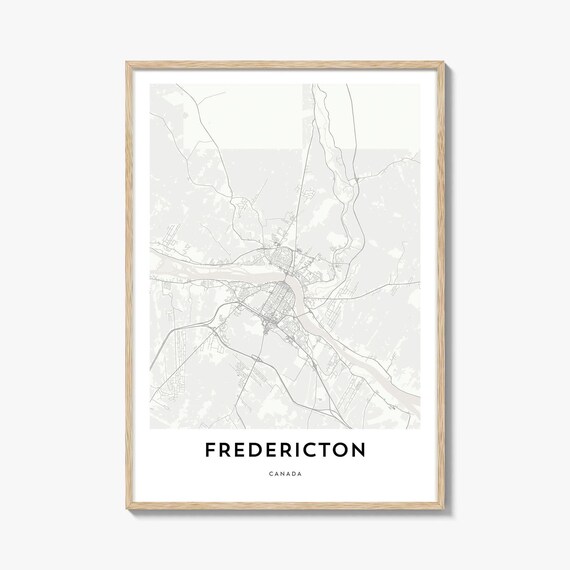 Fredericton Canada Riverside Minimalist Street Map City Art Poster