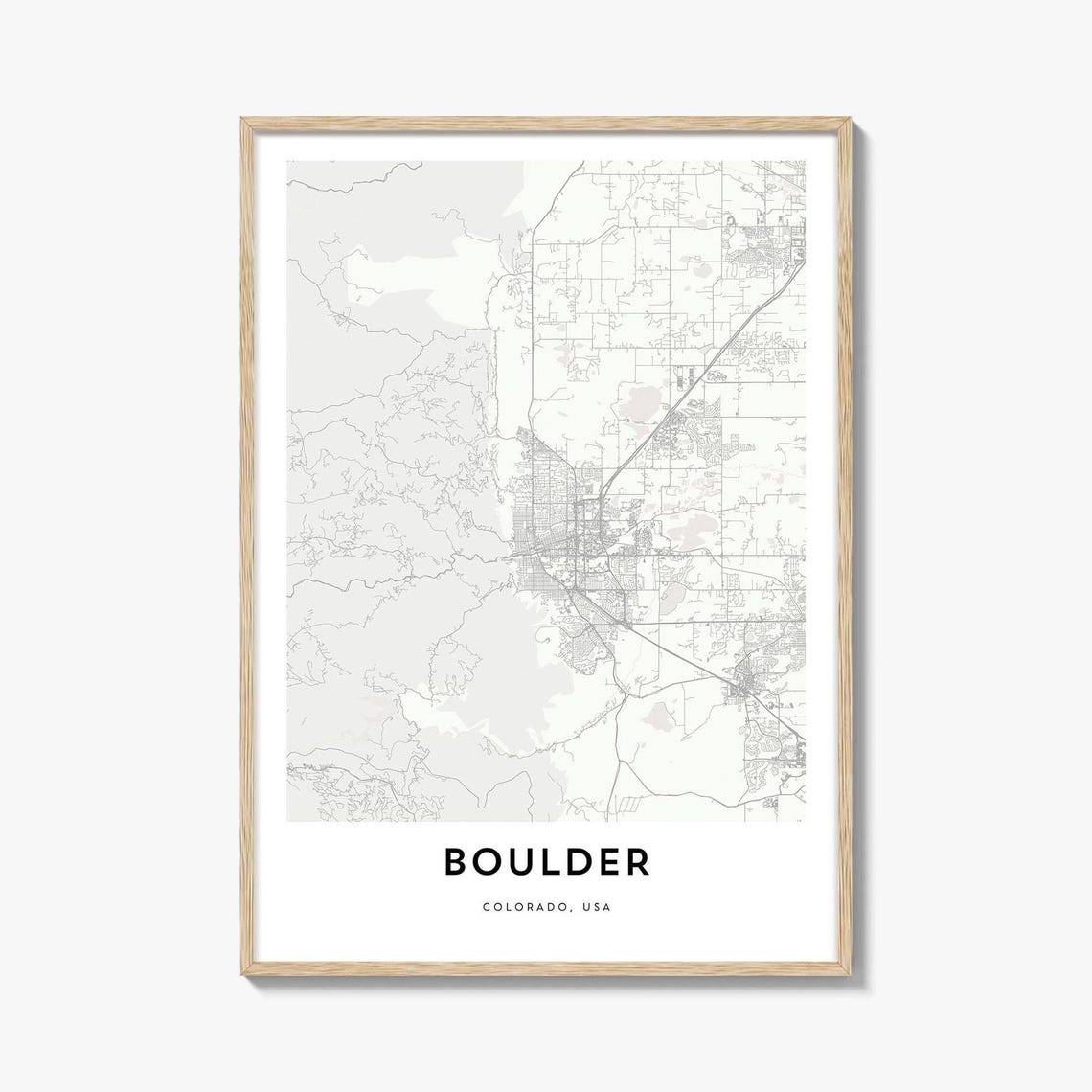 Boulder Colorado Minimal City Map Line Art Modern Wall Poster