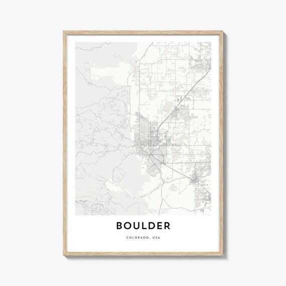 Boulder Colorado Minimal City Map Line Art Modern Wall Poster