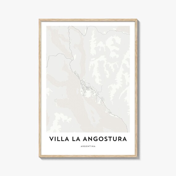 Villa La Angostura Argentina Minimalist City Street Map Poster Art