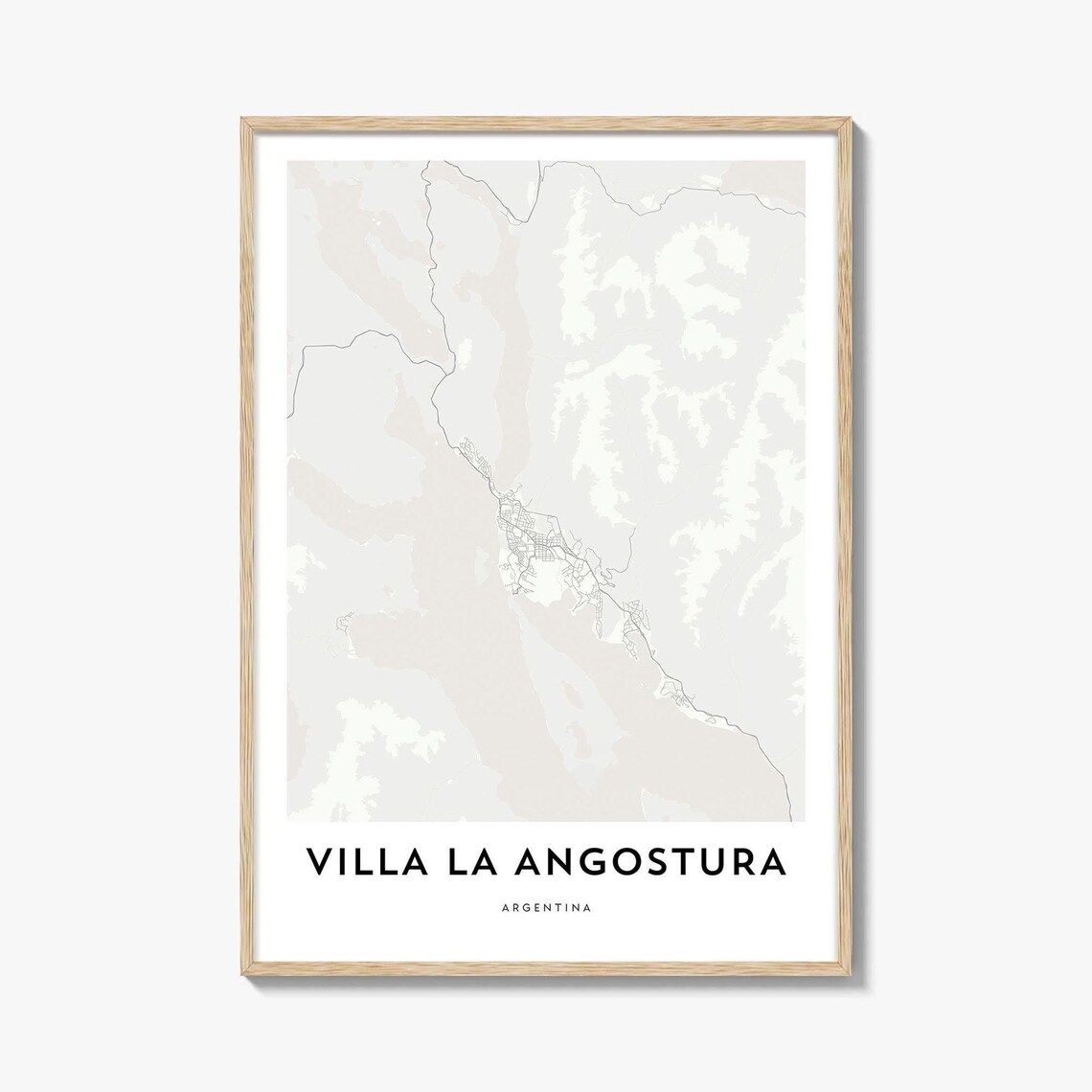 Villa La Angostura Argentina Minimalist City Street Map Poster Art