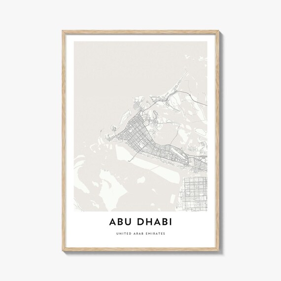 Abu Dhabi United Arab Emirates Minimalist City Map Art Poster