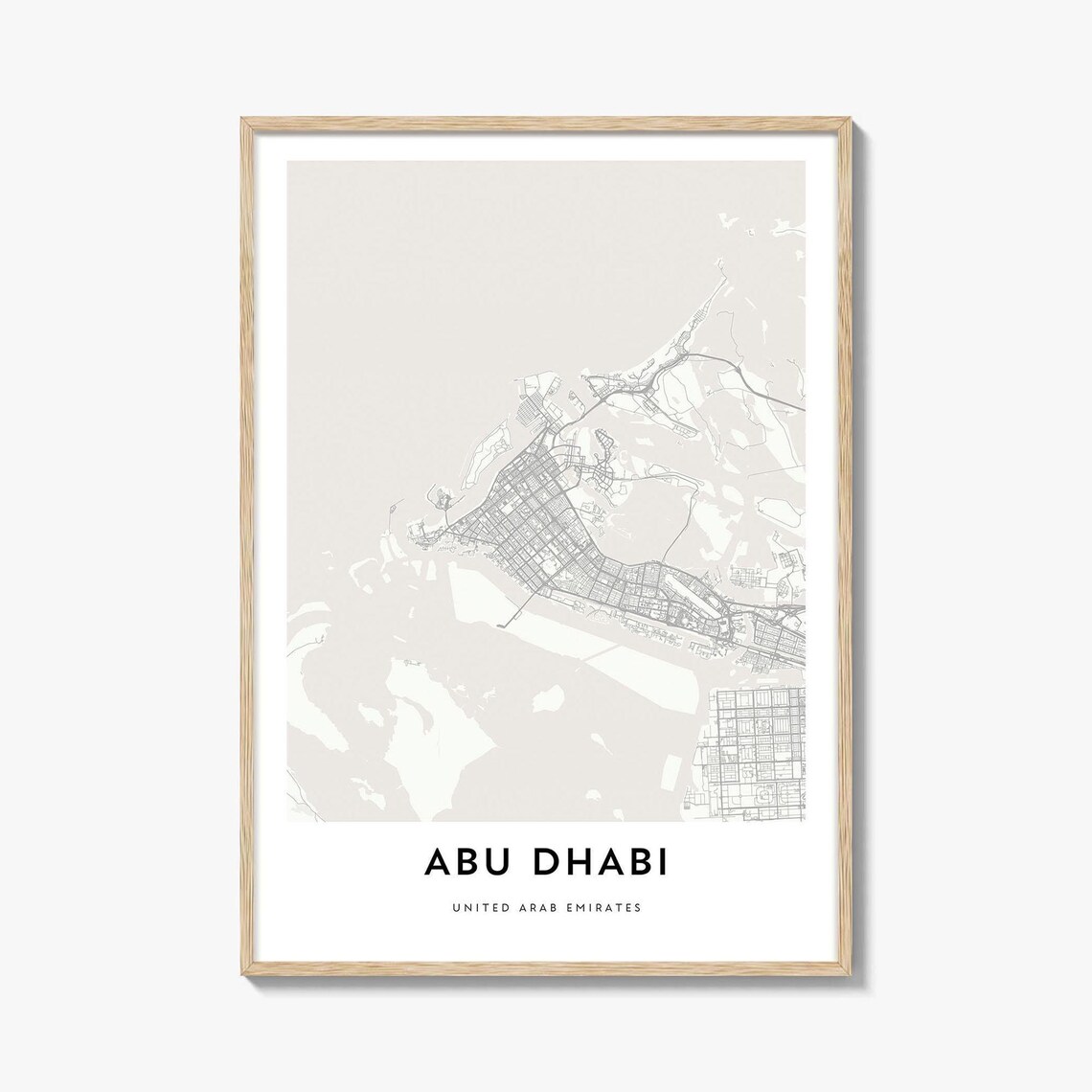 Abu Dhabi United Arab Emirates Minimalist City Map Art Poster