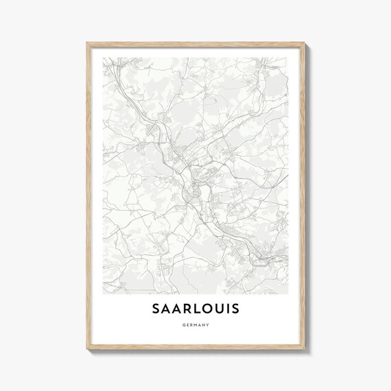 Saarlouis Germany Minimalist City Street Map Poster Gift Artwork