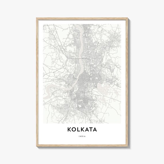 Kolkata India Minimalist Capital City Map Line Art Gift Poster