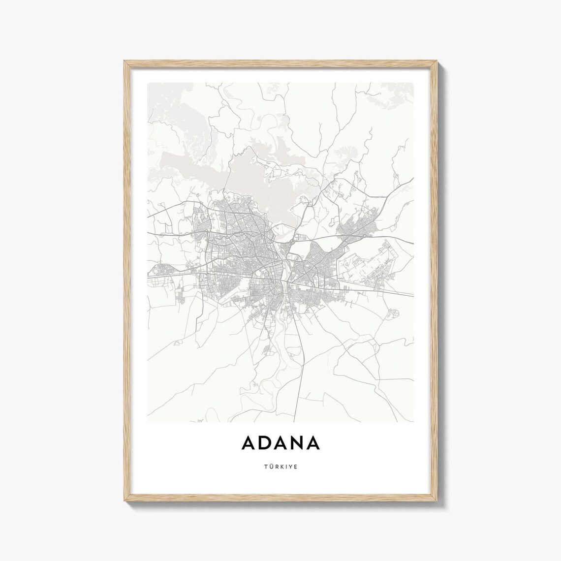 Adana Turkiye Minimalist City Street Map Modern Edition Poster