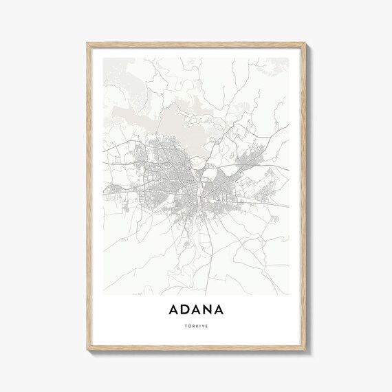 Adana Turkiye Minimalist City Street Map Modern Edition Poster