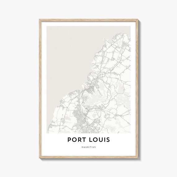 Port Louis Mauritius Minimalist City Street Map Island Poster