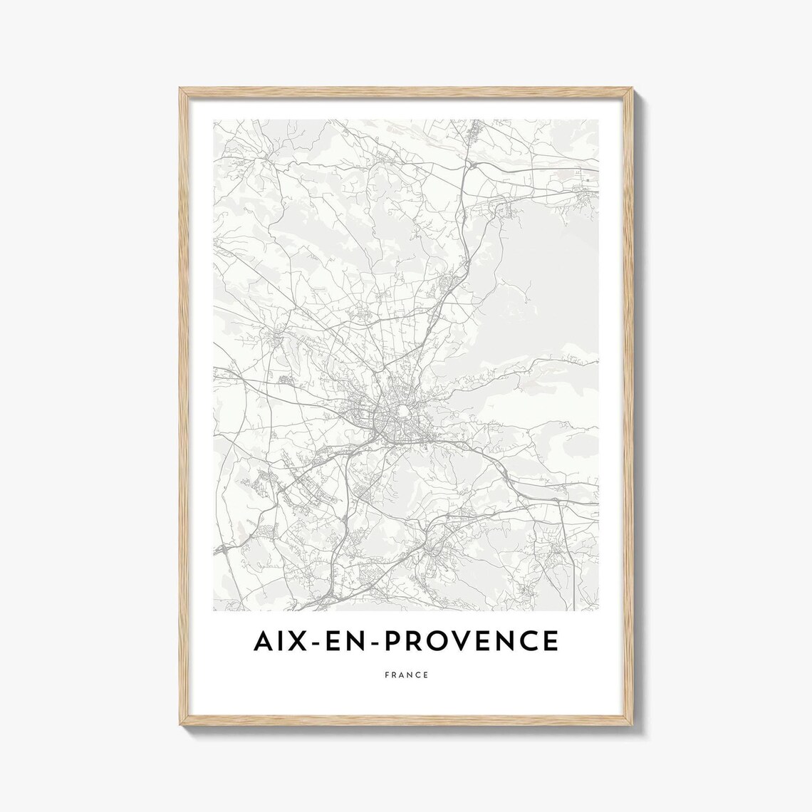 Aix-en-Provence France Minimalist Street Map Artwork Decor Poster