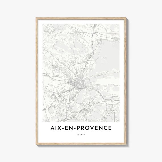 Aix-en-Provence France Minimalist Street Map Artwork Decor Poster