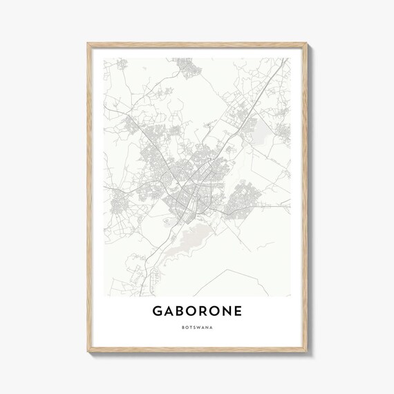 Gaborone Botswana Minimalist City Street Map Modern Decor Poster