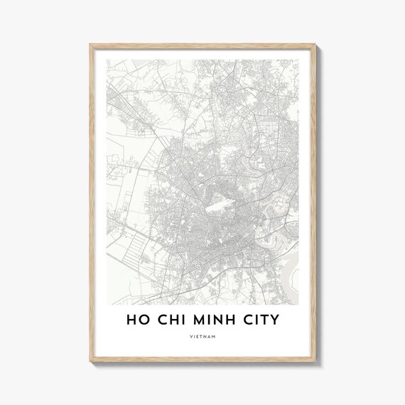 Ho Chi Minh City Vietnam Street Map Minimalist Gray Art Poster