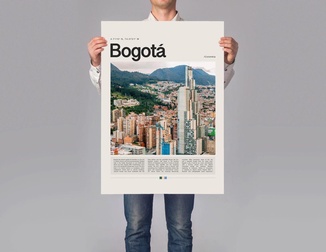 Bogota Poster Bogota Print Bogota Wall Art Bogota Gift Bogota Travel Poster Bogota Photo Colombia Print Colombia Poster - Image 2