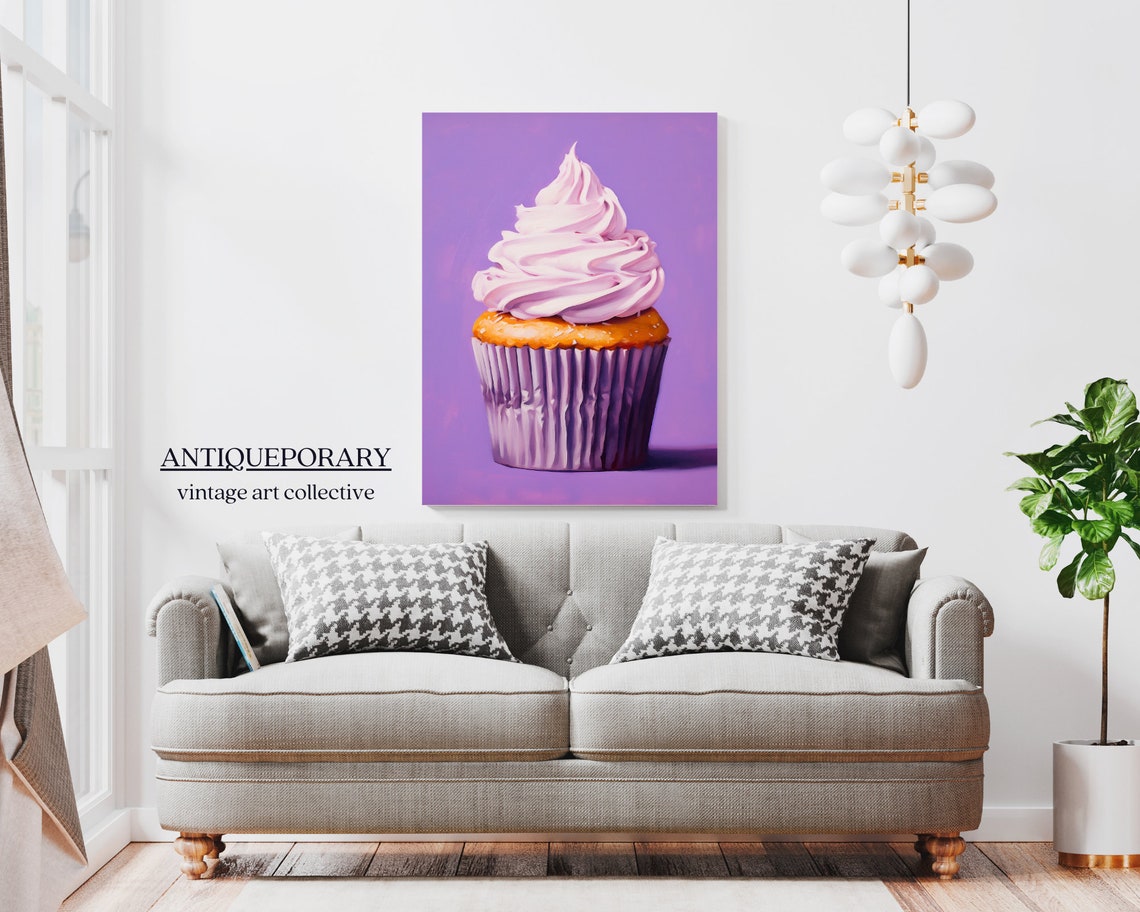 Purple Cupcake Swirl Frosting Pop Art Modern Still Life Poster - Image 5