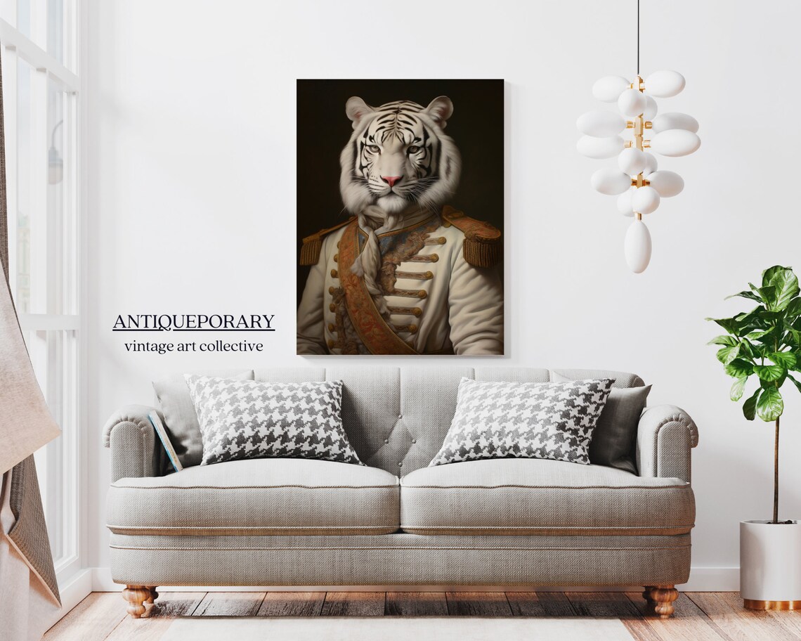 Victorian Animal Portrait Dressed Animal Print Royal Tiger Poster Royal Animal Prints Renaissance Animal Portraits Vintage Inspired Art - Image 7