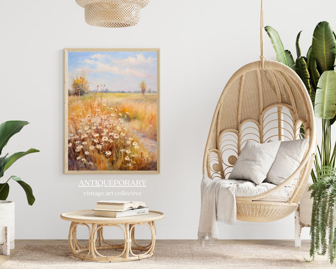 Sunlit Meadow of Wild Daisies Golden Summer Field Art Poster - Image 7