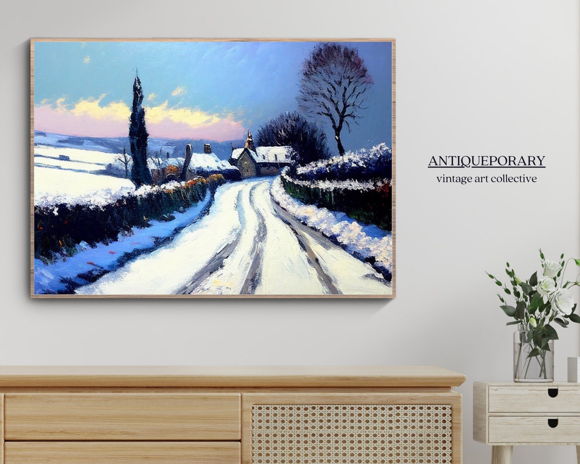 Vintage Landscape Painting Country Field Wall Art Country Landscape Painting Print Country Landscape Painting Antique Landscape Art Print - Image 5