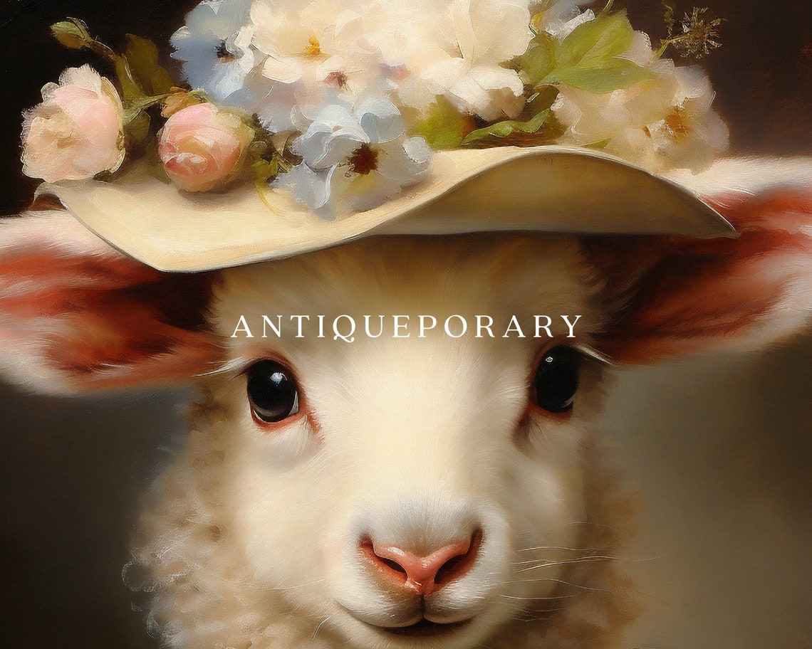 Victorian Animal Portrait Royal Baby Sheep Vintage Print Dressed Animal Print Cute Farm Animal Renaissance Animal Art Animal Lover Gift - Image 3