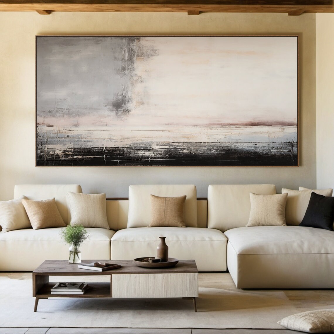 Abstract Oil Painting, Wabi Sabi Wall Art Print - Image 2