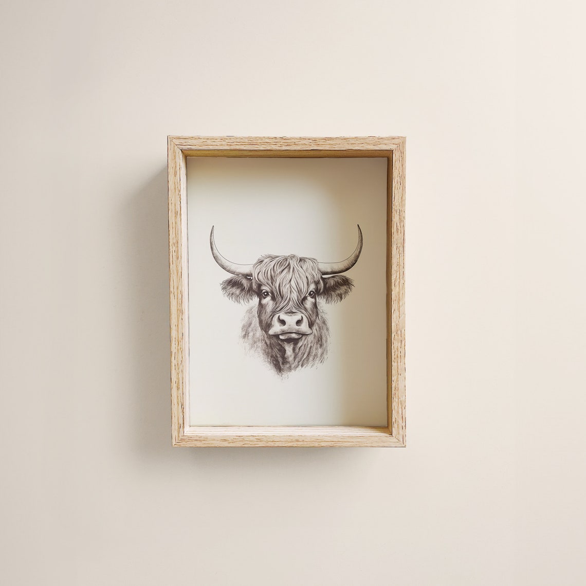 Highland Cow Wall Art Western Country Print Neutral Nursery Animal Cow Farmhouse Art Sketch Vintage Style Poster - Image 4