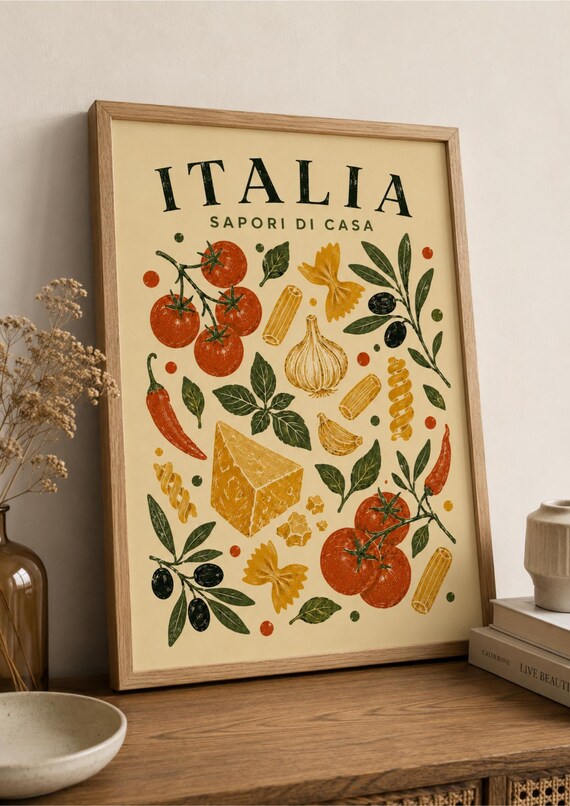 Italia Sapori Di Casa Italian Food Illustration Kitchen Art Print
