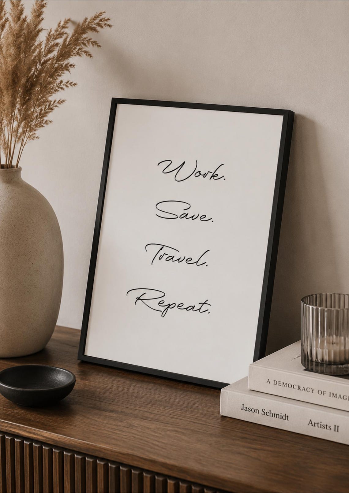Travel Quote Wall Art Work Save Repeat Poster Minimalist Typography Print Wanderlust Office Decor Gift