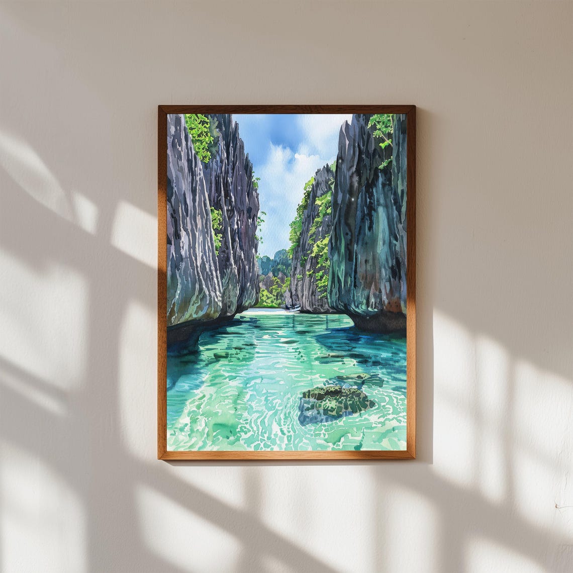 El Nido Lagoon Philippines Limestone Cliffs Turquoise Water Art Print