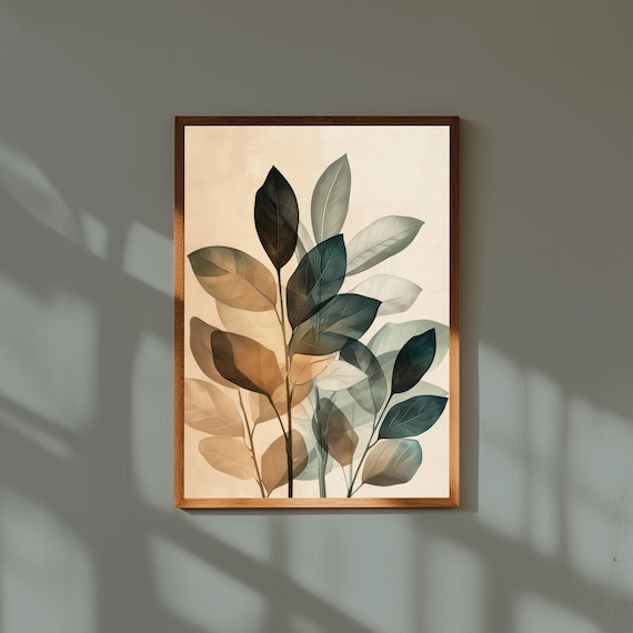 Abstract Botanical Print Modern Floral Fine Art Decor
