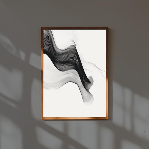 Minimalist Abstract Line Art Print Modern Framed Wall Decor