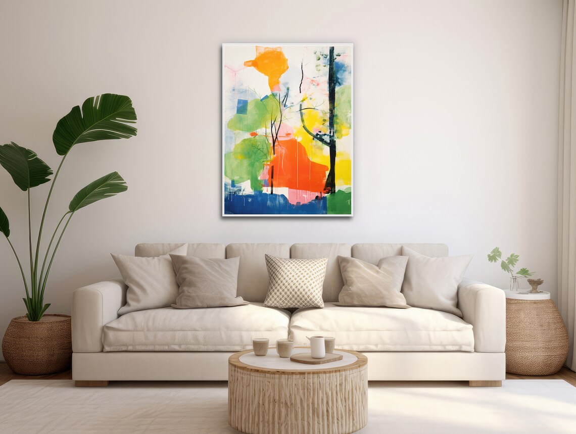 Modern Abstract Floral, Garden Colors Art Print - Image 3