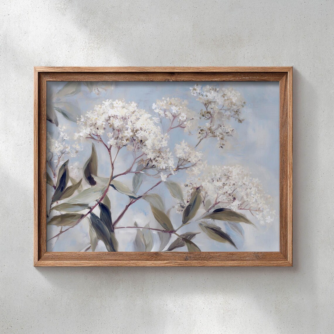 White Flowering Branches, Vintage Botanical Art Print