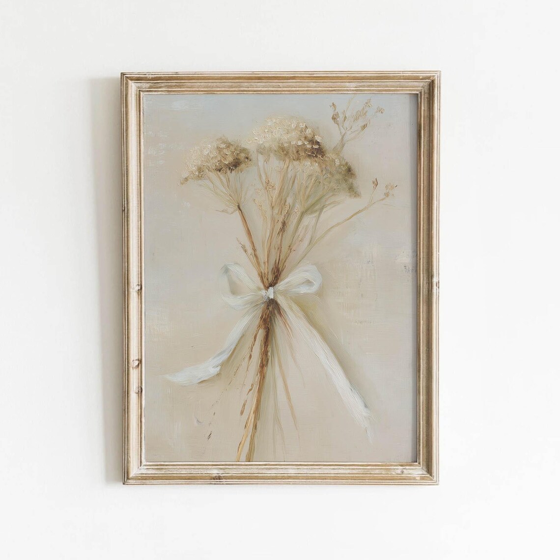 Vintage Dried Wildflower Bouquet Tied with a White Ribbon Poster