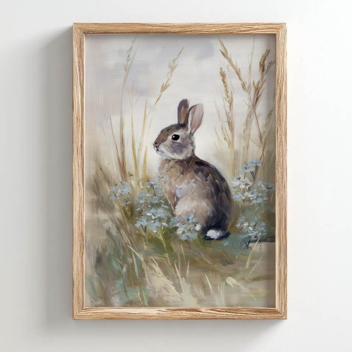 Printed Rabbit In Wildflower Meadow Poster Art