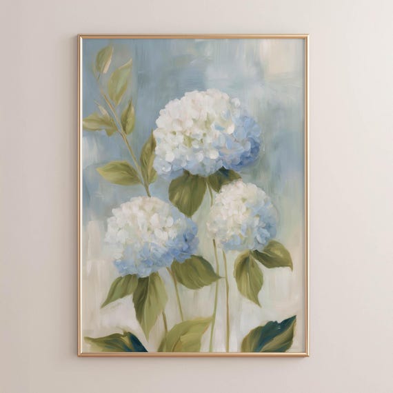 Hydrangea Cottagecore Farmhouse Floral Art Print