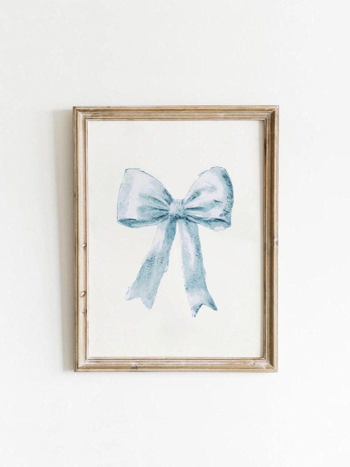 Blue Bow Print, Preppy Retro Dorm Art Poster