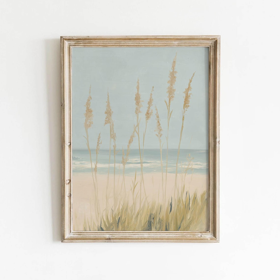 Coastal Beach Grass Art Print, Calming Living Room