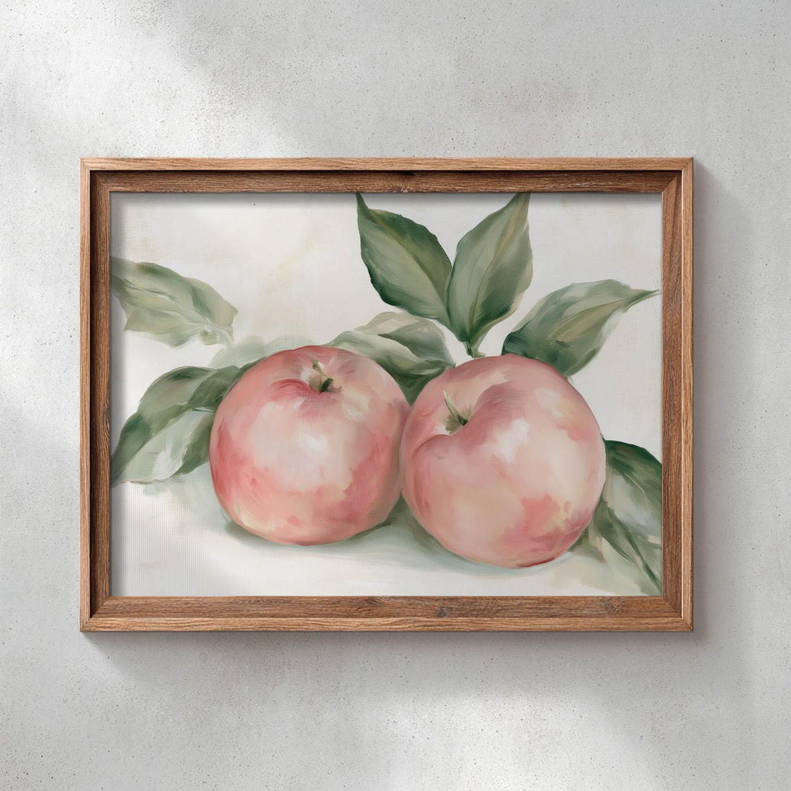 Red Apples Watercolor Still Life Fresh Fruit Kitchen Wall Art