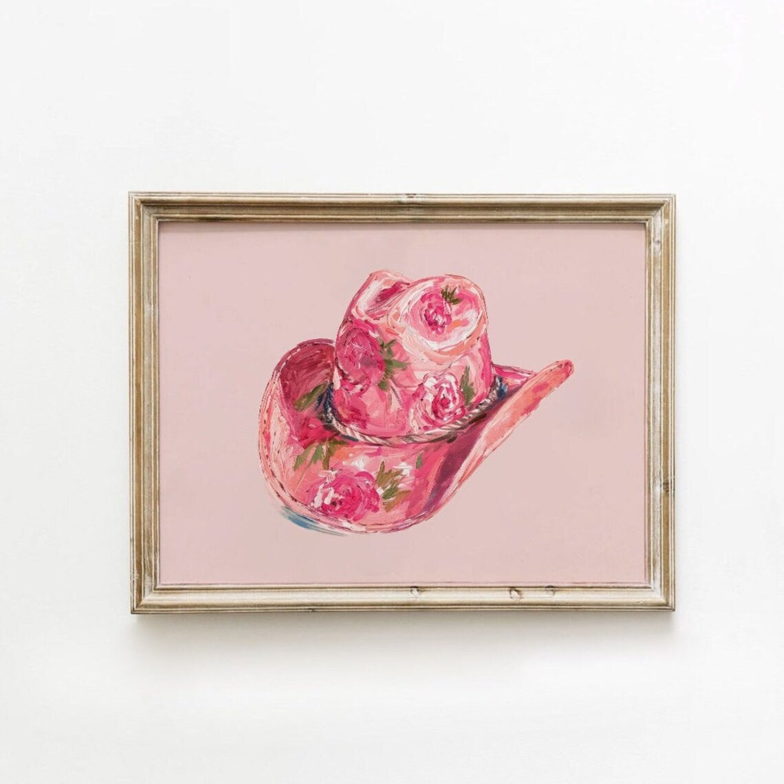 Pink Cowgirl Hat Girly Western Art Print
