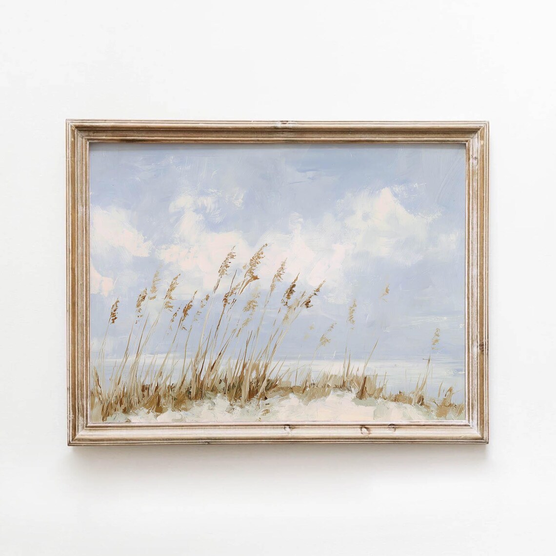Neutral Coastal Dunes Art Print, Vintage Beach