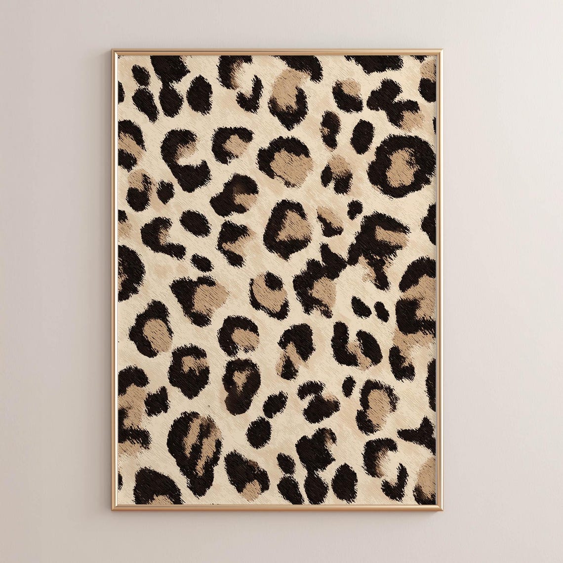 Bold Leopard Spots Pattern Neutral Safari Chic Fashion Poster