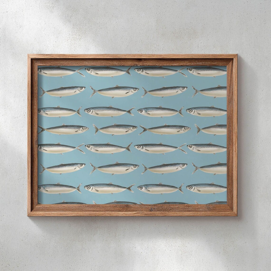 Retro Coastal Fish Poster Print, Kitchen Farmhouse Decor