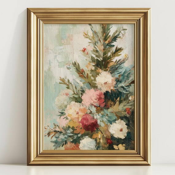 Impressionist Floral Bouquet Oil Painting Soft Pastel Art Poster