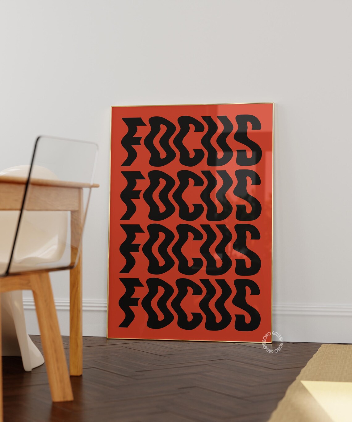 Focus Wavy Retro Typography, Bauhaus Style Poster - Image 3