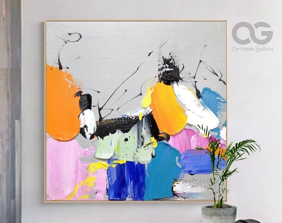 Original Abstract Art Large Colorful Painting On 3d Textured Wall Art Modern Abstract Painting Bright Colorful Art Wall Decor