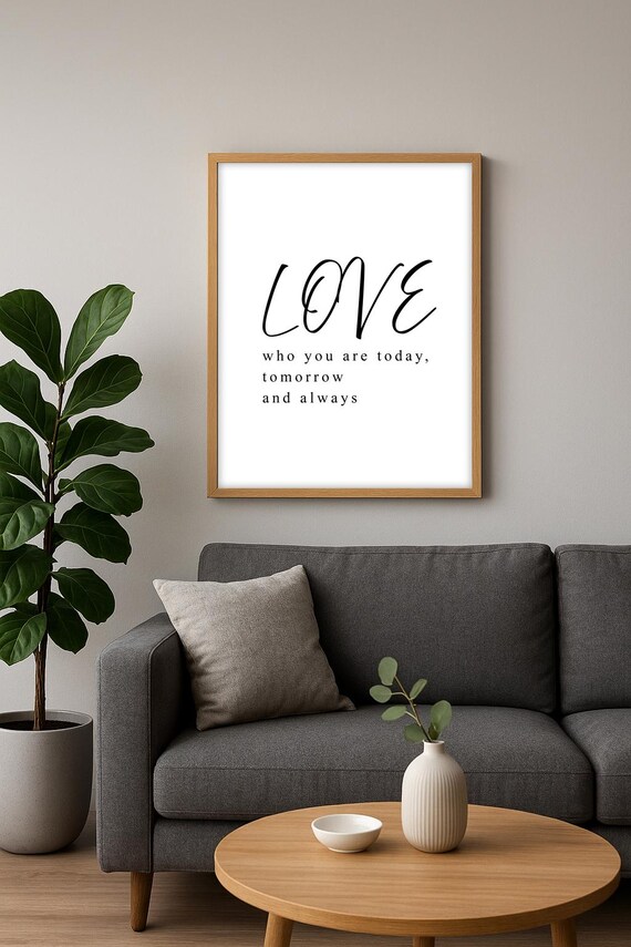 Love Who You Are Today Tomorrow and Always Inspirational Wall Art