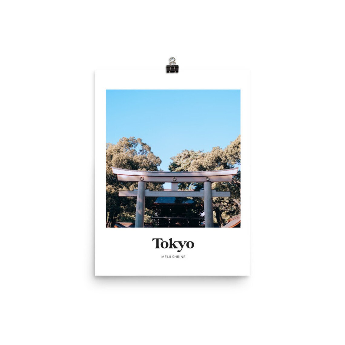 Tokyo Japan Meiji Shrine Wooden Torii Gate Photo Travel Poster - Image 2
