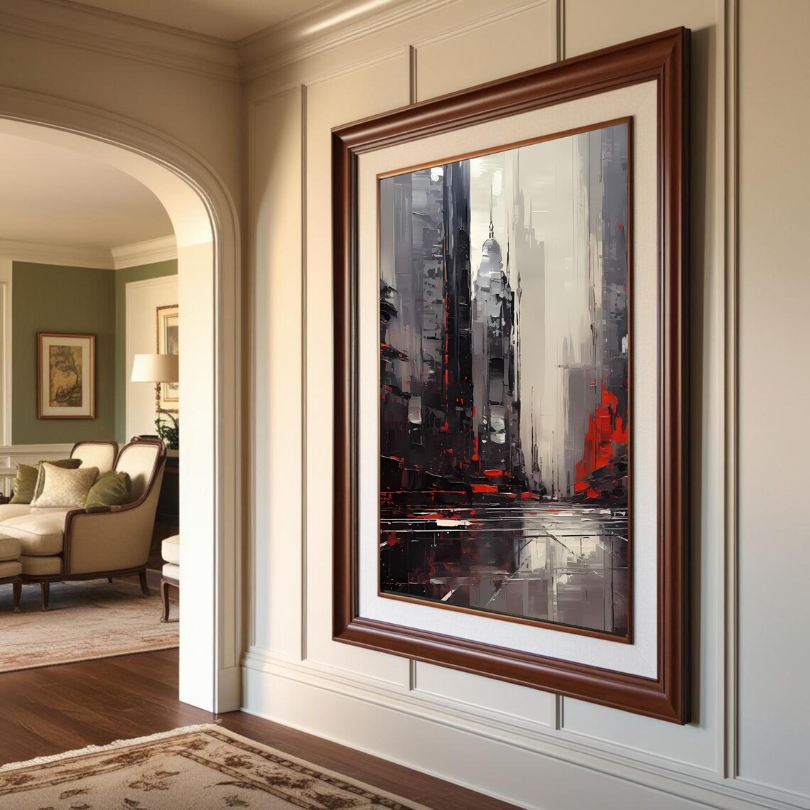 Modern Abstract Cityscape Art Print, Urban Skyline - Image 6