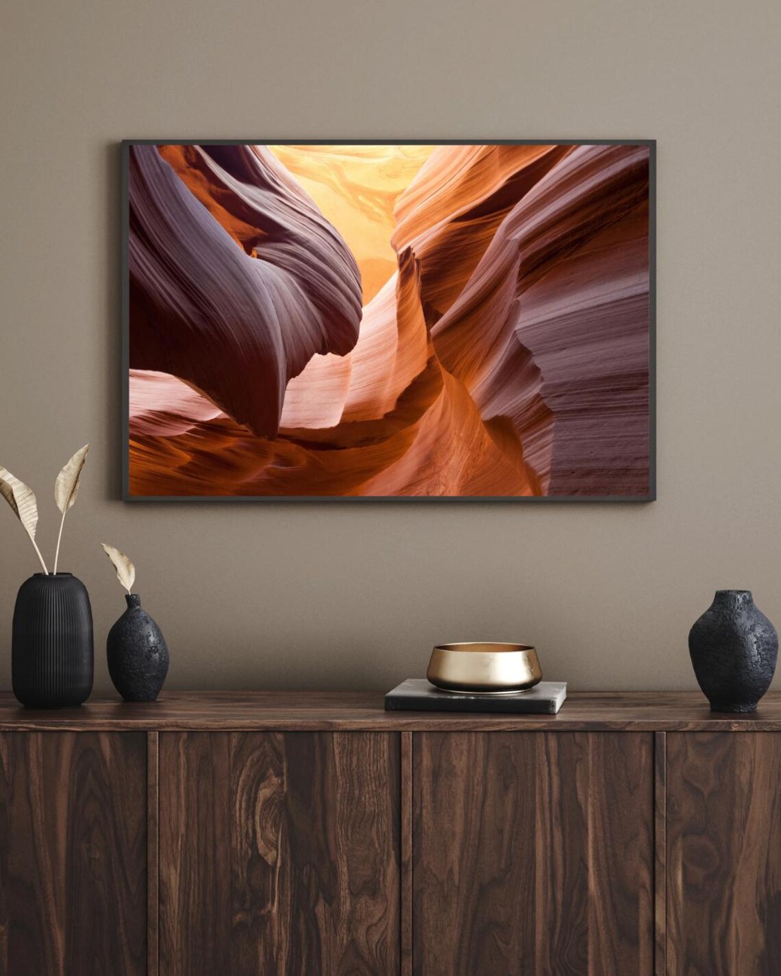 Sunlit Canyon Desert Landscape Photography Print - Image 5