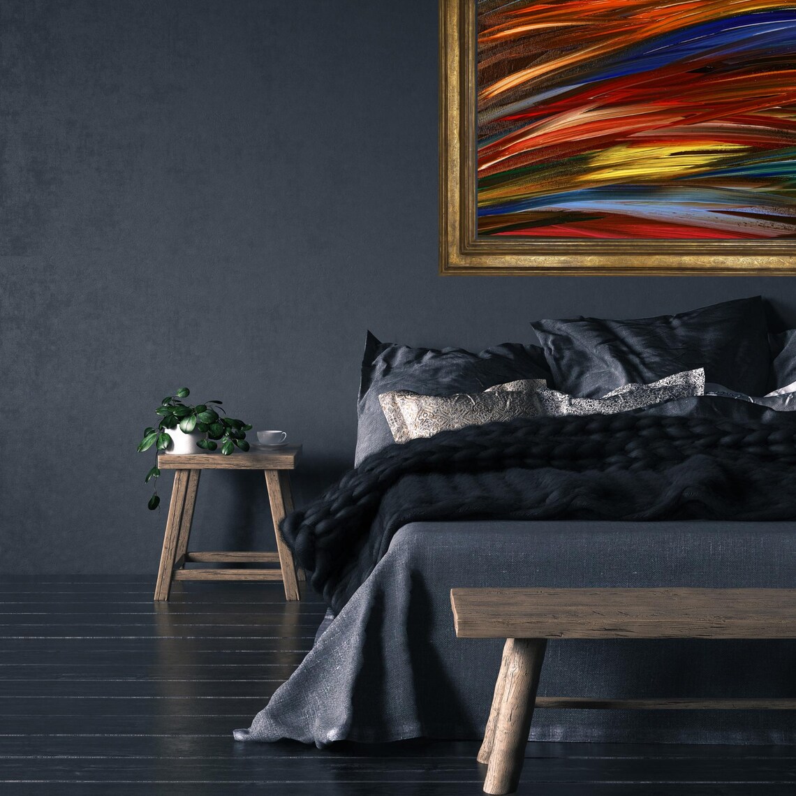 Vibrant Abstract Brush Strokes, Modern Decor - Image 5
